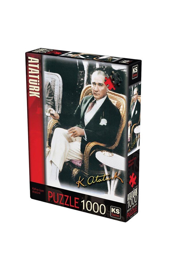 KS Games Kahve İçen Atatürk 1000 Parça Puzzle