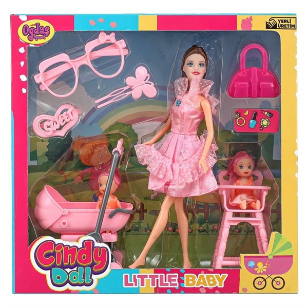 Cindy Doll Pusetli Mama Sandalyeli Bebek OYD-02456-Kız Oyun Setleri
