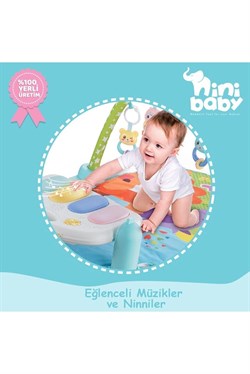 Baby Piyanolu Bebek Halısı Peluş Çıngıraklı-Oyun Halısı