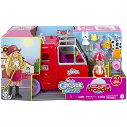 Barbie Chelsea İtfaiye Aracı Oyun Seti, Chelsea Bebek (6 inç), Katlanabilir İtfaiyeci-Kız Oyun Setleri