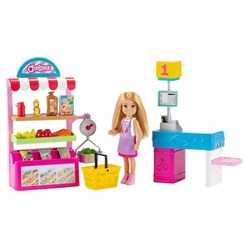 Barbie Chelsea Meslekleri Öğreniyor Market Çalışanı Chelsea ve Oyun Seti-Kız Oyun Setleri