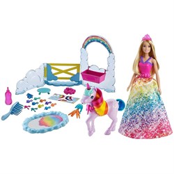 Barbie Dreamtopia Bebek Ve Tek Boynuzlu At GTG01-Kız Oyun Setleri