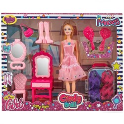 Cindy Doll Bavullu Makyaj Masalı Bebek OYD-02454-Kız Oyun Setleri