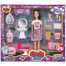 Cindy Doll Lavabo Ve Temizlik Setli Bebek OYD-02452-Kız Oyun Setleri